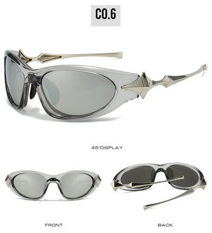 Steampunk Y2k Sport Sunglasses Women 2026 Luxury Men Sun glasses For Female 2000's Futuristic Goggles Eyewear Accessories Lenses