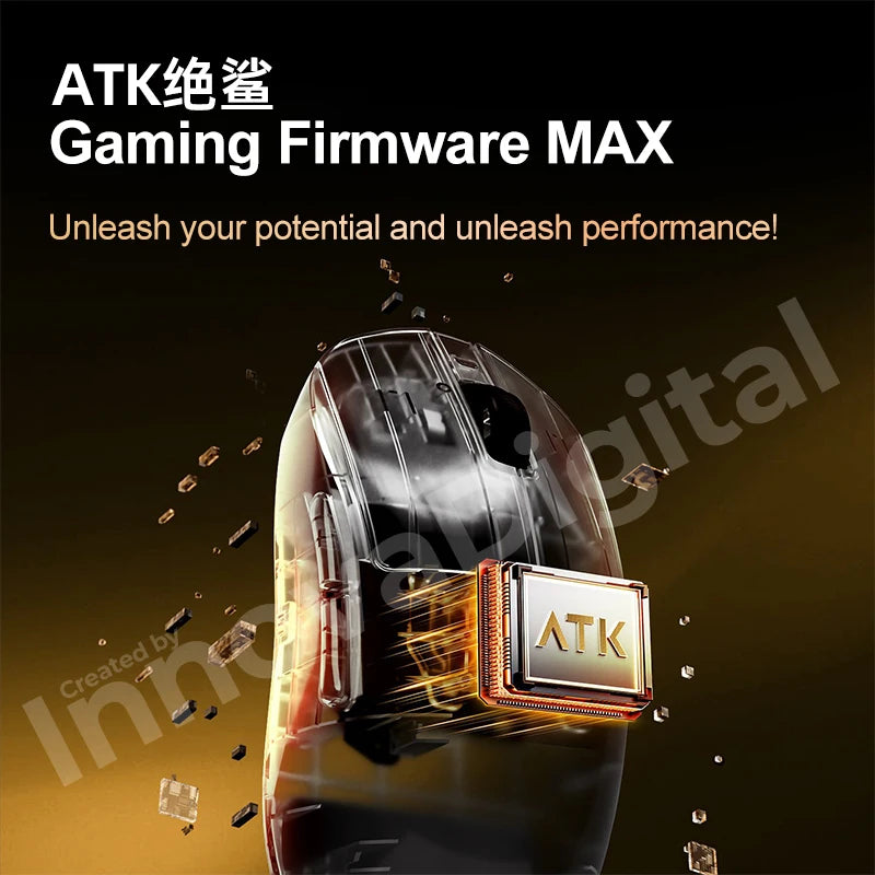 „ATK Dragonfly A9 Ultimate“ belaidė žaidimų pelė, „PAW3950 Ultra 8 kHz“ ergonomiška lengva žaidimų pelė, skirta FPS, e. sportui ir „CSGO“