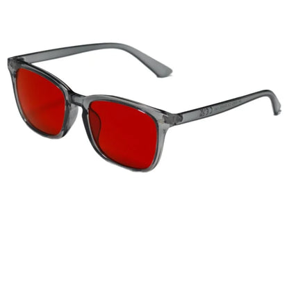 Men's Unique Style Square Glasses with Red Lenses and Anti Blue Light Function Very Suitable