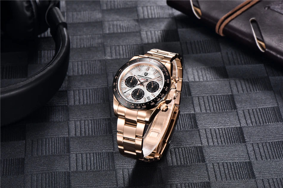 PAGANI DESIGN V2 40MM Quadrante meteorite Orologio da uomo al quarzo Cronografo retro in zaffiro Orologio impermeabile da uomo Reloj0 hombr