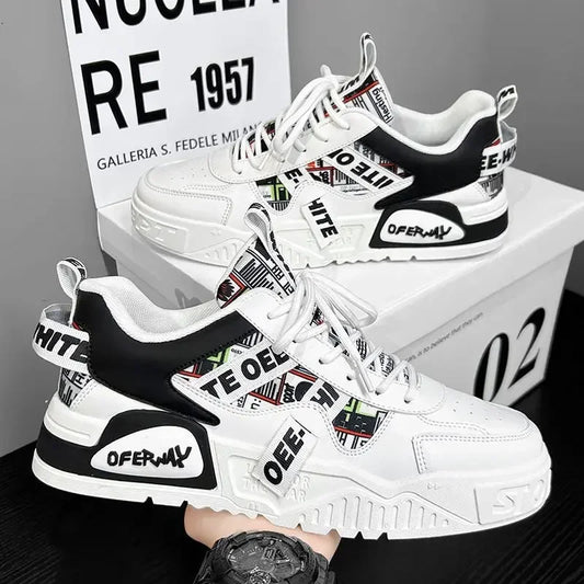 Nuove scarpe da uomo stile skateboard, sneaker estive in pelle casual fashion outdoor per running, sport, trekking e tennis, platform di lusso firmate