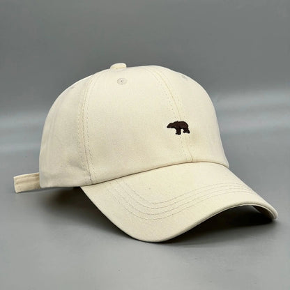 Polar Bear Embroidery Sun Hat Cotton Baseball Cap Lightweight UV Protection for Spring Summer Fall
