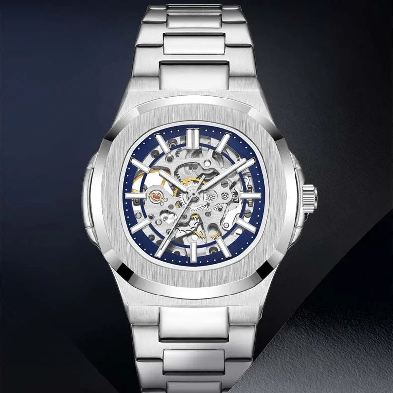 Hollow Out Men's Mechanical Wrist Watches Skeleton Design Luxury Full Automatic Man Watch relogio