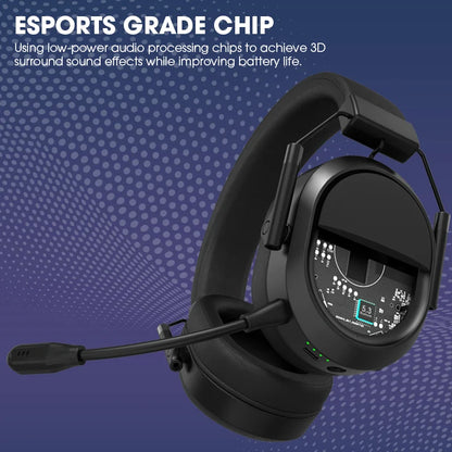 Auricular Gaming Sem Fios LDON PS5 PS4 Bluetooth 2.4GHz Som Surround 3D Microfone com Cancelamento de Ruído Baixa Latência