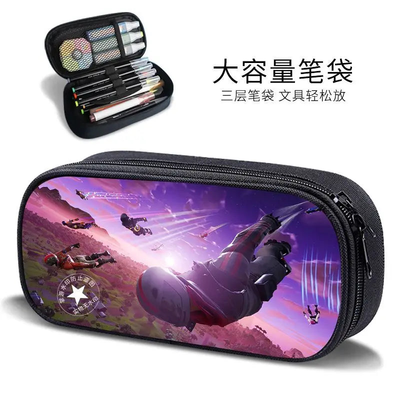 Fortnite new style elementary school student personalized pencil case game peripheral cartoon large capacity stationery bag gift