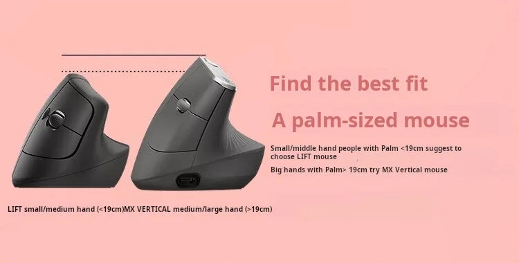 Logitech Lift Ergonomic Bluetooth Wireless Mouse, Vertical Ergonomic Mouse with 4000 DPI, Multi-Device Wireless Mouse for Business, Home Office & Laptop