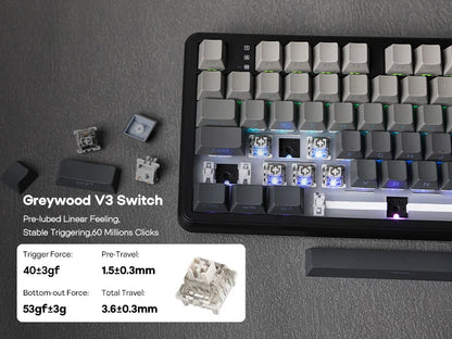 EPOMAKER x AULA F108 Full Size 100% ANSI Layout Hot-Swap Wired/2.4GHz/Bluetooth 5.0 Wireless Mechanical Keyboard RGB Backlight