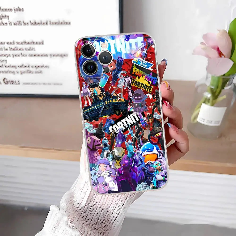F-Fortnites-Cools Phone Case For iPhone 17, 16, 15, 14, 13, 12, 11 Pro Max Plus Soft Cover Personalized DIY