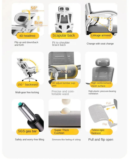 Silla de oficina ergonómica de malla con soporte lumbar, silla de escritorio para ordenador de respaldo alto para adultos, silla de trabajo cómoda para largas jornadas