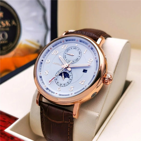 High-End Luxury Men's Mechanical Watch, Fully Automatic Skeleton Design, Fashionable Business Casual Niche Versatile Stylish Trendy Men's Wristwatch, Best-Selling Watch, Top Choice for Men's Gifts, Brand Name Watch, Preferred