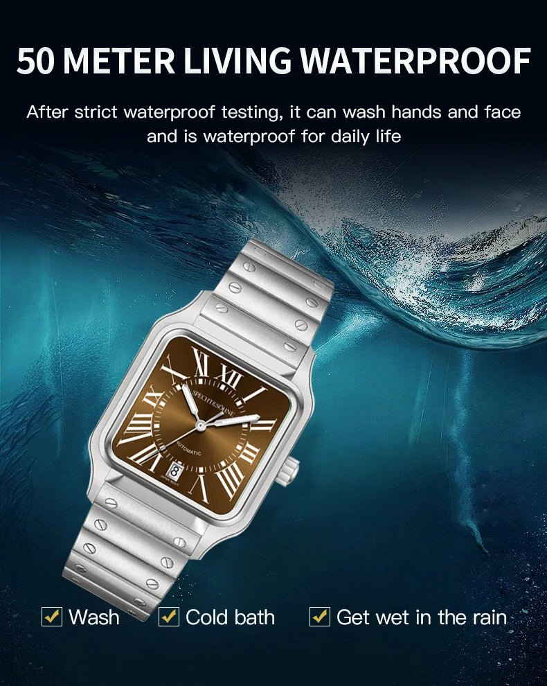 2025 New High Quality Specht&Sohne Watch 34MM Men Automatic Mechanical Watches Green Color Sapphire Stainless Steel Reloj Hombre