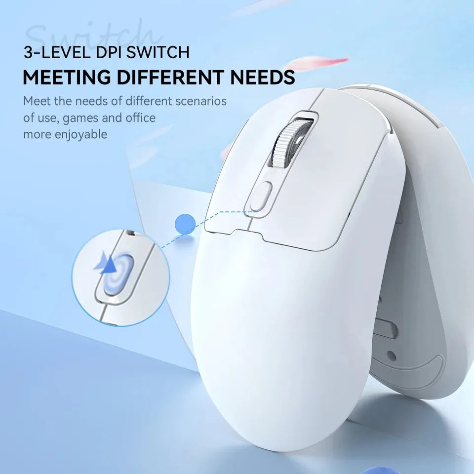 Bluetooth 5.4 Wireless Mouse Dual Mode Rechargeable Silent Gaming Mouse, 2.4G Bluetooth Wireless Mouse for PC, Laptop, MacBook & Desktop