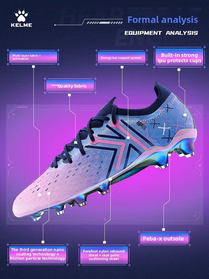 KELME FG -ammattilaistason jalkapallokengät pitkillä nastoilla, luonnonnurmelle, ottelutason jalkapallokengät, sisäkäyttöön, liukumattomat jalkapallokengät