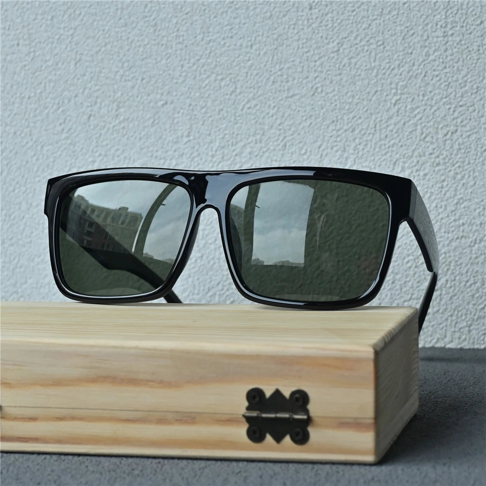 Vazrobe 165mm Oversized Black Polarized Sunglasses Men Large Huge Sun Glasses for Male Flat Top Steampunk Big Large Face