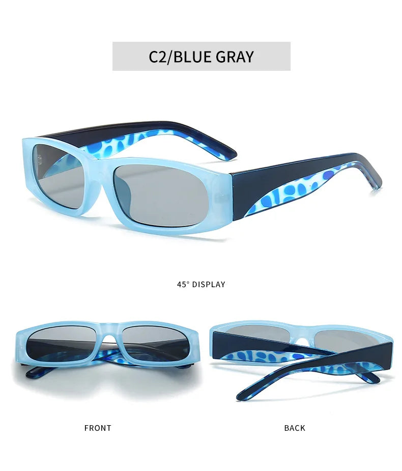 Hiphop Style Narrow Frame Black Sunglasses Men's Retro Effortless Orange Sunglasses UV400