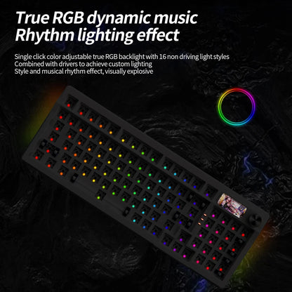 YINDIAOY95 Tastatur-Kit, Hotswap, TFT-Bildschirm, vollständige RGB-Hintergrundbeleuchtung, 2.4GHz Bluetooth, kabellose Custom-DIY-Mechanical-Tastatur