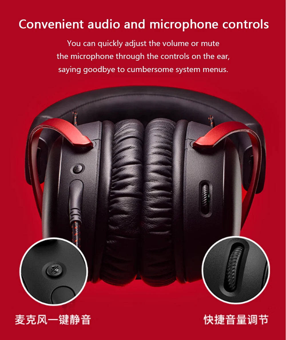 Auscultadores Gaming com Fio HyperX Cloud III com Áudio Espacial DTS X, Drivers de 53mm, Microfone com Cancelamento de Ruído – Auscultadores Gaming USB e 3.5mm para PC, PS5, Xbox e Switch
