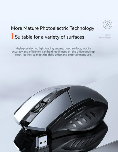 Inphic F1 Rechargeable Wireless Mouse, Bluetooth & 2.4G Silent Wireless Mouse with 6 Buttons, Adjustable DPI, Ergonomic Gaming & Office Mouse for Laptop, PC & Tablet