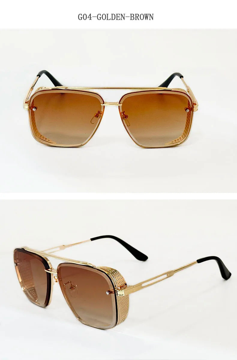 2025 Steampunk Sunglasses For Men Retro Square Punk Sunglasses Women Trendy Luxury Fashion Glasses Gafas De Sol Hombre Zonnebril