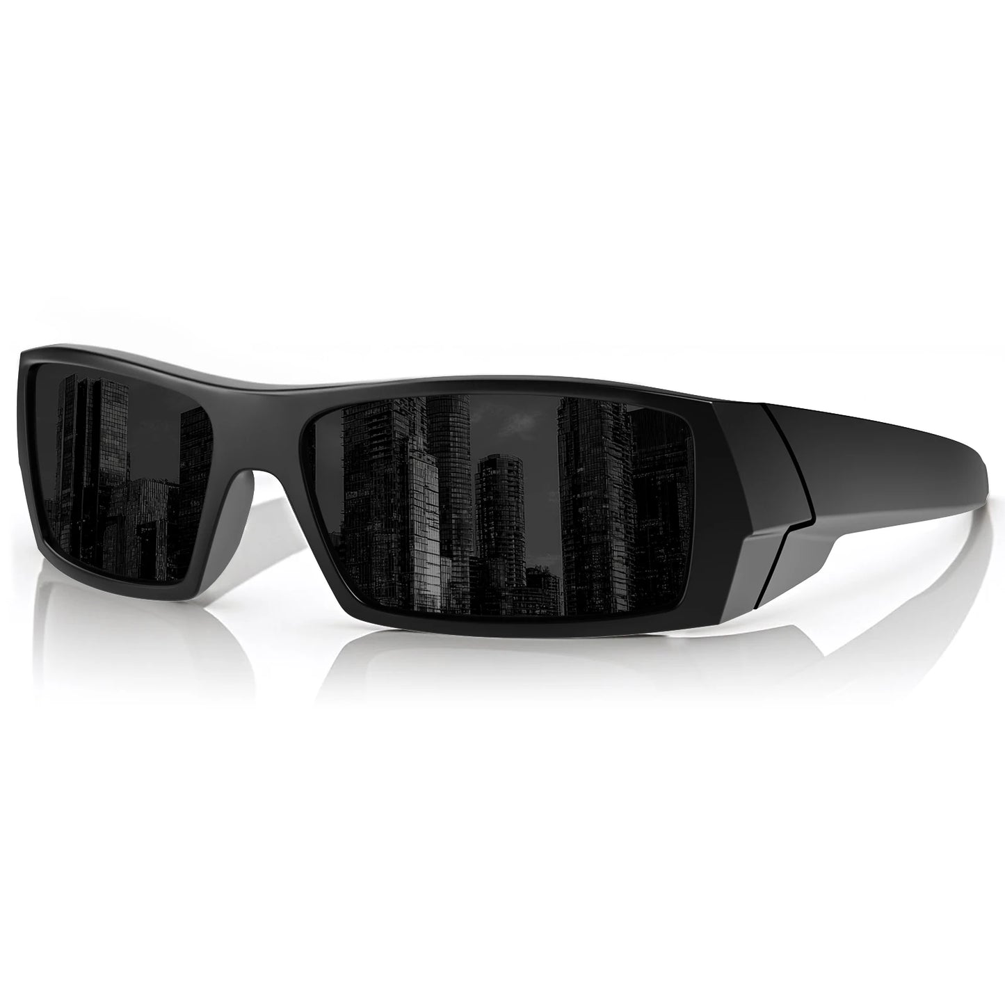 MAXJULI Z87 Polarized Sunglasses Men Wrap Around Sport Driving UV400 Retro Vintage Shield Safety Glasses 8231