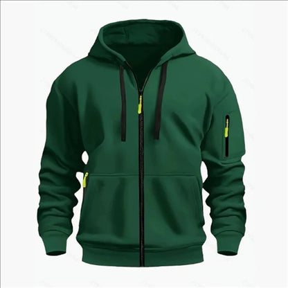 Men's Sweatshirts with Zipper Pockets Thin Solid Color Half Tracksuit Casual Outdoor Hooded Tracksuit Long Sleeves Jacket Coats