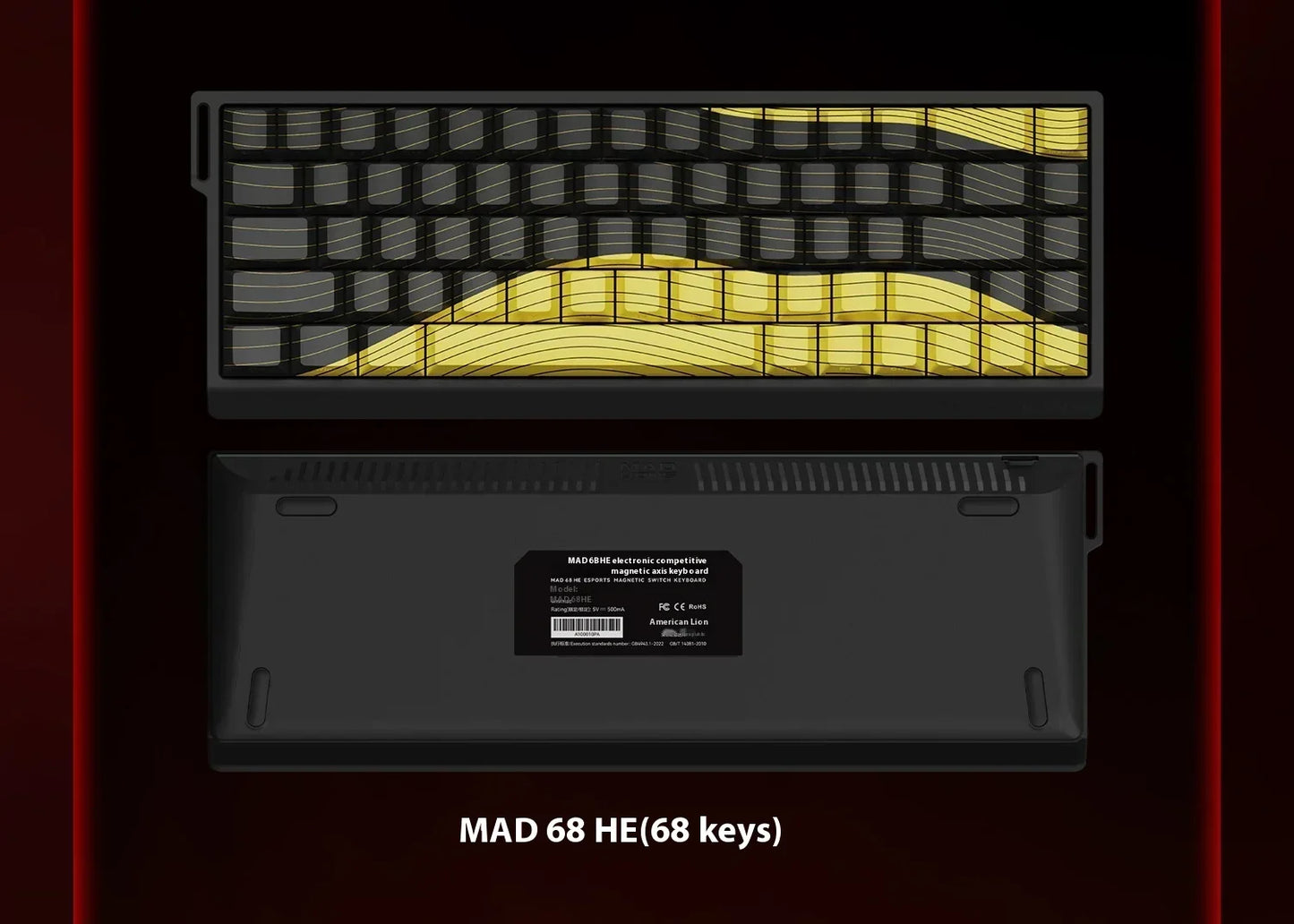 Madlions Mad 60He Magnetic Switch Mechanical Keyboard MAD68 Wired Keyboard Mad60he Custom MAD68he E-sports Gamer Keyboard Gifts