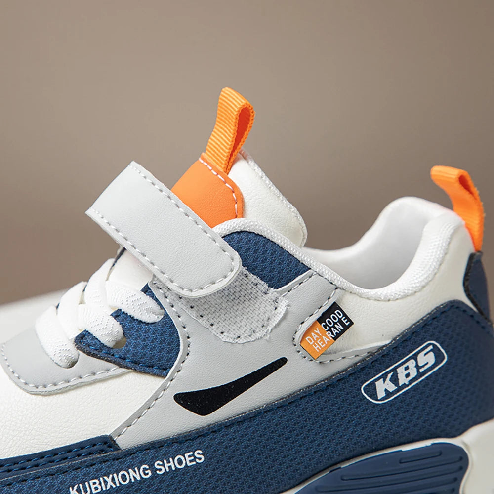 PU Leather Sport Shoes For Children 2025 Trend Fashion Kid's Sneakers Soft-soled Outdoor Boy's Girl's Running Shoes