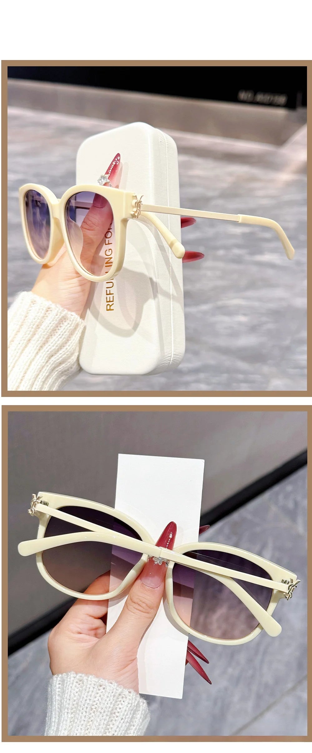 New Korean Style Square and Round Frame Casual Commuting Fashion Sunglasses for Women DS-8235