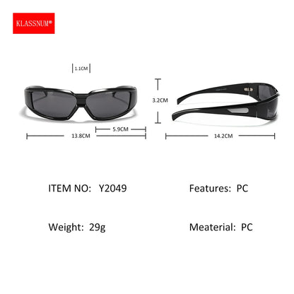 KLASSNUM Women Y2k Glasses Men 2026 Trendy New Sunglasses Future Sense Of Technology Girls Silver Pink Sunglasses UV400 Eyewear