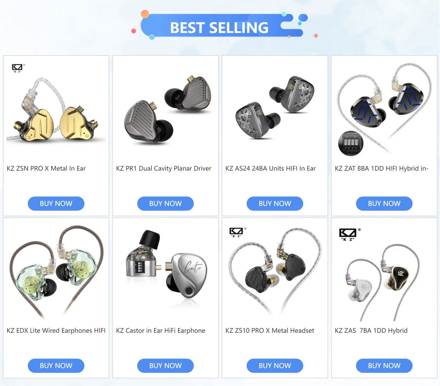 KZ ZSN Pro X Hybrid HiFi Wired Earphones 1BA+1DD Metal In-Ear Earbuds with Detachable Cable, Sport Noise Cancelling Headset