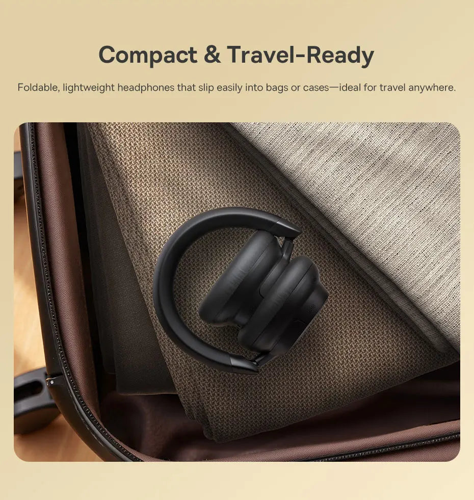 Baseus Bowie MH1 Bluetooth 6.0 Wireless Headphones with 48dB ANC, Hi-Res LDAC Audio, Baseus Bowie MH1 Noise Cancelling Over Ear Headset with 80H Battery