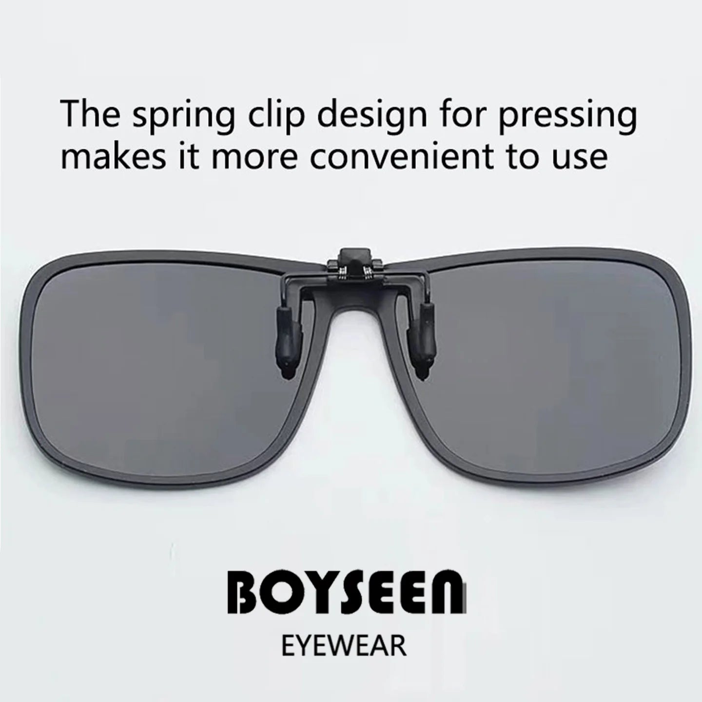 BOYSEEN Polarized Flip Clip Sunglasses Driving Dark UV400 Photochromic Anti Glare Lens Sun Glasses Car Driver Vintage Square