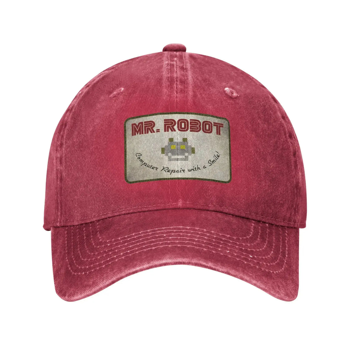 Șepci de baseball personalizate pentru bărbați, cu imprimeu anime „Computer with Sourires”, „Mr Robot”, stil retro cowboy, spălate, din denim, pălărie de soare, șapcă hip-hop