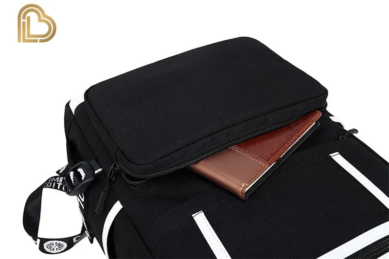 Yule Trooper F-Fortnited Battle Royale Backpack with USB Charging Anime Figures Study Stationery Compartment Students Mochila