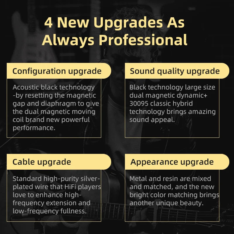 KZ ZSN Pro X Hybrid HiFi Wired Earphones 1BA+1DD Metal In-Ear Earbuds with Detachable Cable, Sport Noise Cancelling Headset
