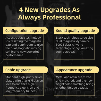 KZ ZSN Pro X Hybrid HiFi Wired Earphones 1BA+1DD Metal In-Ear Earbuds with Detachable Cable, Sport Noise Cancelling Headset