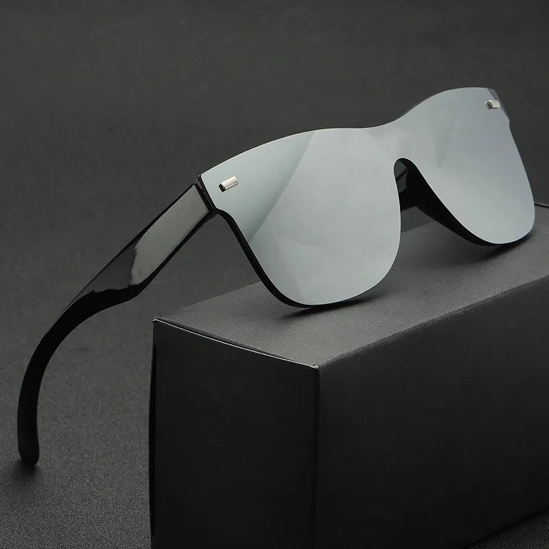 Luxury OverSized Glasses Women Anti-Reflective Mirror Sunglasses Square Plastic Eyeglasses