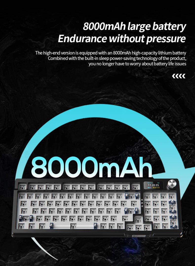 YINDIAOY95 Tastatur-Kit, Hotswap, TFT-Bildschirm, vollständige RGB-Hintergrundbeleuchtung, 2.4GHz Bluetooth, kabellose Custom-DIY-Mechanical-Tastatur
