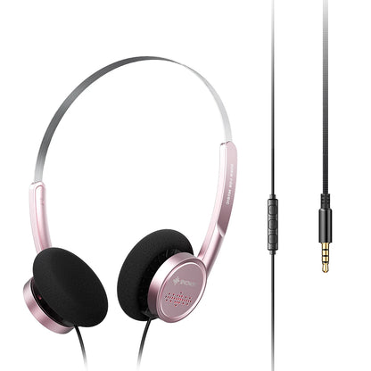 FiiO Wind 3.5mm Wired On-Ear Headphones with Microphone, HiFi Sound 40mm Dynamic Driver Gaming & Recording Headphones