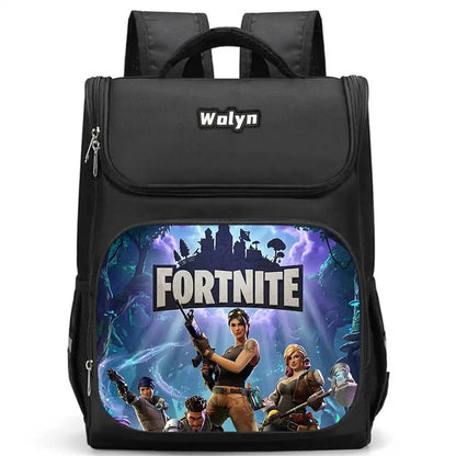 School Backpack With Multi Compartment, Large Cartoon Fortnite School Bags For Boys & Girls, Durable Child Backpack For Ages 5-10