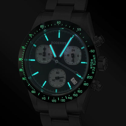 Boderry GOLDACE Titanium Chronograph Watch Mecha-Quartz Movement Luminous Business Wristwatch 100M Waterproof Clock