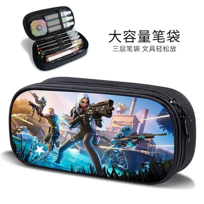 Fortnite new style elementary school student personalized pencil case game peripheral cartoon large capacity stationery bag gift