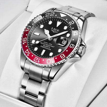 LIGE Fashion Business Watch Men 3ATM Waterproof Luminous Wristwatch Men Clock Top Brand Luxury Sports Quartz Diving Chronograph
