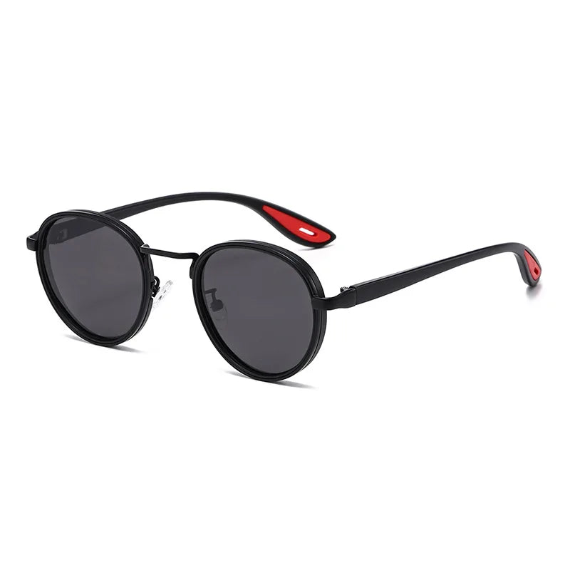 KLASSNUM Round Vintage Sunglasses Men Women 2026 New Punk Fashion Shades Trendy Luxury Brand Casual Anti UV Lens Sun Glasses