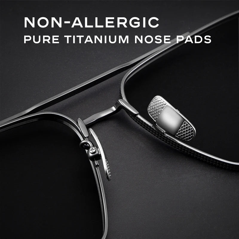 CAPONI Polarized Men Sunglasses Seiko Pure Titanium Photochromic Outdoor Driving Shades UV400 Original Brand Sun Glasses BS50004