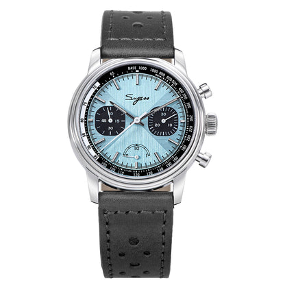 Sugess Watch of Men Pilot 1963 Wristwatches ST1906 Chronograph Handwind Movement Domed Sapphire Waterproof PowerReserve Lume V2