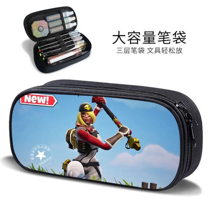 Fortnite new style elementary school student personalized pencil case game peripheral cartoon large capacity stationery bag gift