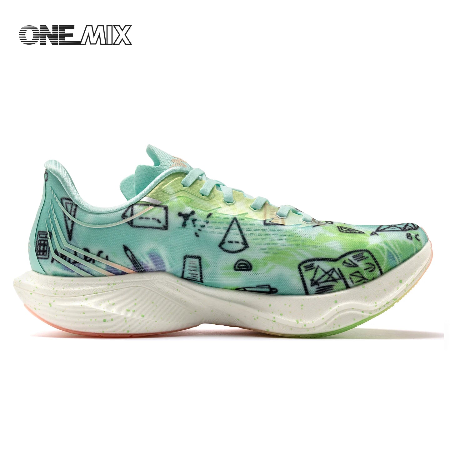 ONEMIX New Nylon Carbon Board Marathon Running Racing Shoes Shock-Absorbing Professional Stable Support Ultra-Light Rebound Sneakers