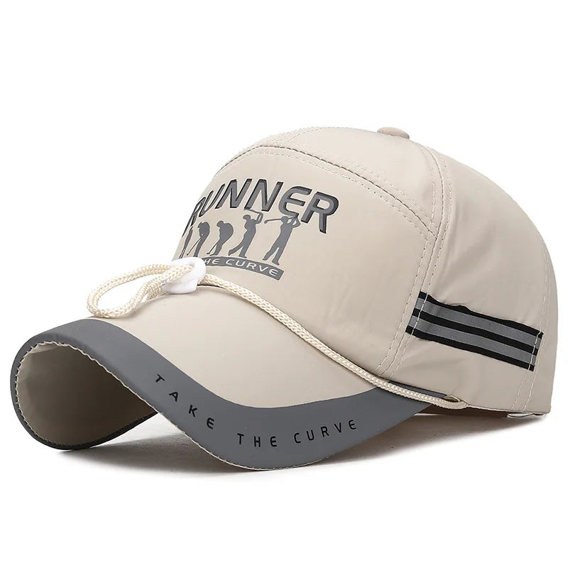 Men's Peaked Cap Adjustable Breathable Sports Cap Long Brim Sunscreen Baseball Cap For Men Fashion Boy Snapback Hat Caps