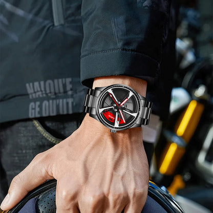 Orologio da uomo di lusso LIGE – Modello con quadrante girevole, impermeabile, in acciaio inossidabile, con display illuminato – Idea regalo per uomo (Halloween)